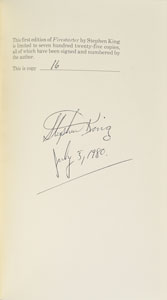 Lot #105 Stephen King: Firestarter Signed Book - Image 3