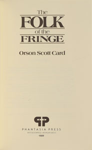 Lot #108 Orson Scott Card: The Folk of the Fringe Signed Book - Image 1