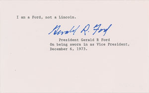 Lot #208 Gerald Ford - Image 1