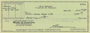Lot #44 The Twilight Zone: Rod Serling Signed Check - Image 1