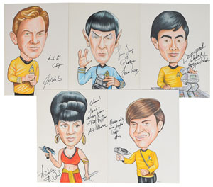 Lot #58  Star Trek Group of (5) Signed Sketches - Image 1