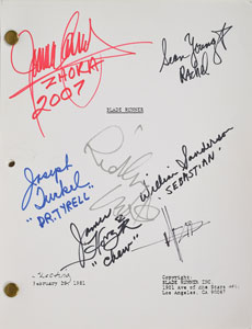 Lot #17  Blade Runner Signed Script