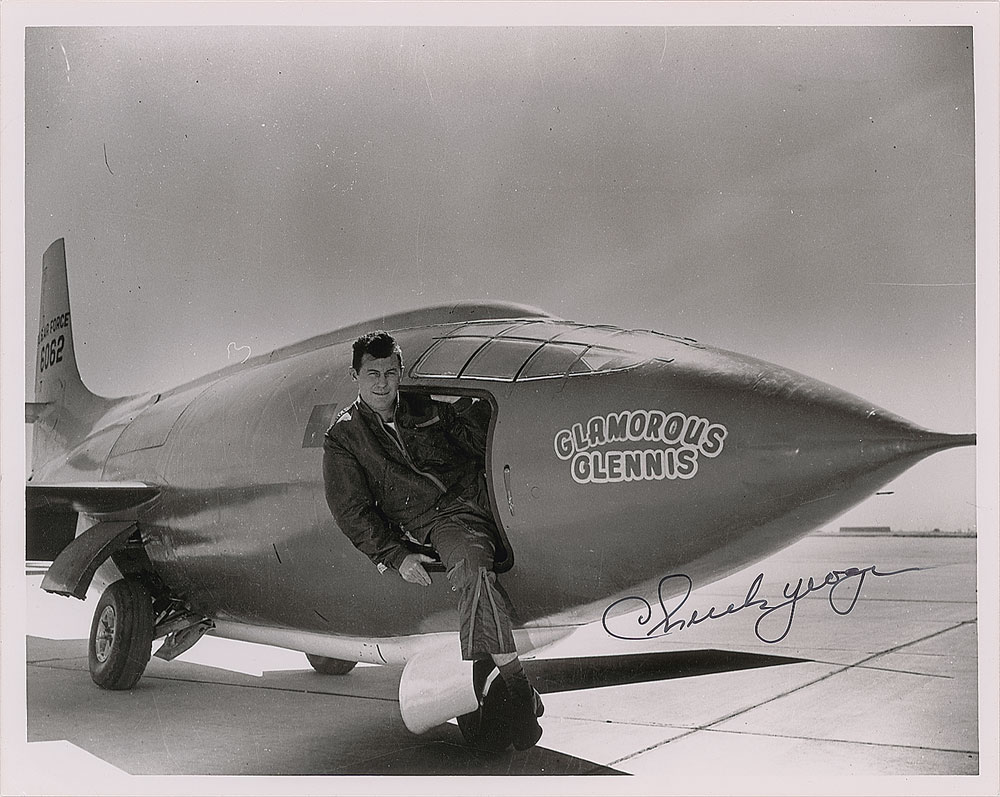 Lot #6090 Chuck Yeager Signed Photograph