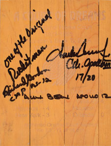 Lot #6407  Apollo 12 Crew-Signed Houston Basketball Court Floor Piece - Image 1