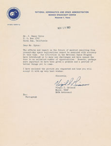 Lot #6282 Gus Grissom 1963 Typed Letter Signed