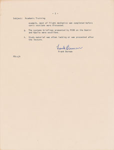 Lot #6143 Frank Borman 1963 Academic Training Memorandum - Image 2