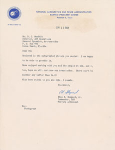 Lot #6117 Alan Shepard 1963 Typed Letter Signed - Image 1