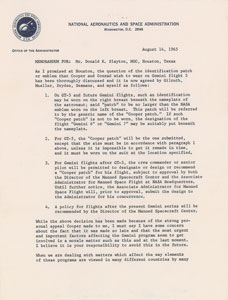 Lot #6170 James E. Webb 1965 Signed Memorandum