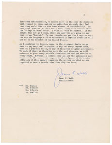 Lot #6170 James E. Webb 1965 Signed Memorandum - Image 2