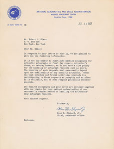 Lot #6514 Alan Shepard 1967 Typed Letter Signed