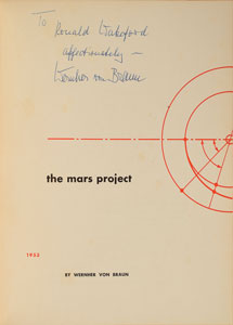 Lot #6058 Wernher Von Braun Signed Book