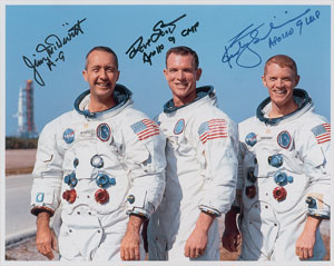 Lot #6300  Apollo 9 Crew-Signed Photograph