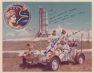 Lot #6584  Apollo 17 Crew-Signed Photograph