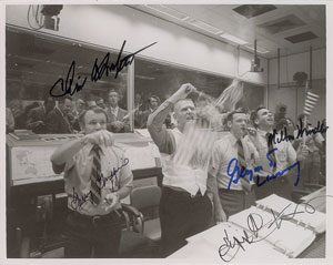 Lot #6204  Mission Control Signed Photograph - Image 1