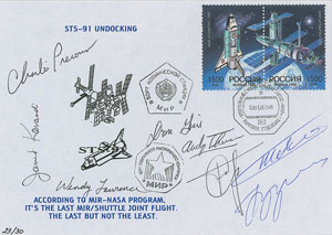 Lot #6728  STS-91 Flown Signed Cover