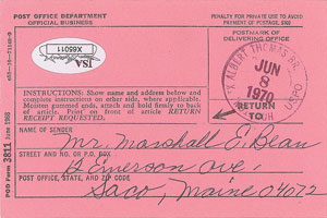 Lot #6367 Neil Armstrong Signed 1970 Postal Receipt - Image 2