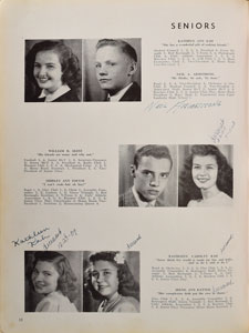 Lot #6336 Neil Armstrong Signed 1947 High School Yearbook - Image 1