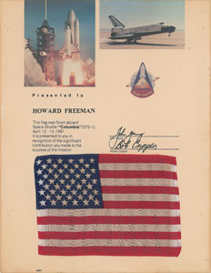 Lot #6691  STS-1 Flown Flag - Image 1