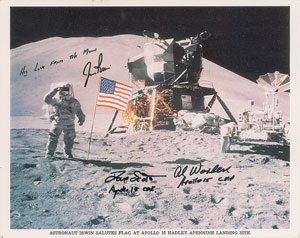 Lot #6540  Apollo 15 Signed Photograph - Image 1