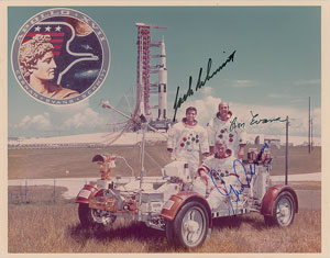 Lot #6593  Apollo 17 Signed Photograph