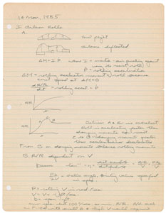 Lot #6121 Deke Slayton's Handwritten Papers from USAF Flight School - Image 1