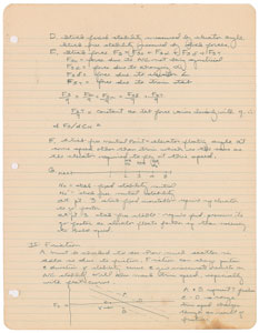 Lot #6121 Deke Slayton's Handwritten Papers from USAF Flight School - Image 3