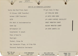 Lot #6499  Apollo 14 LM Activation Checklist - Image 3
