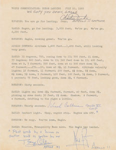 Lot #6325  Apollo 11 Crew-Signed Lunar Landing Transcript - Image 1
