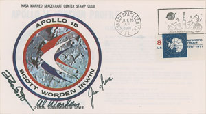 Lot #6544  Apollo 15 Signed Insurance Cover - Image 1