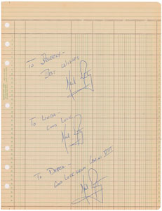 Lot #6365 Neil Armstrong Multi-signed Sheet