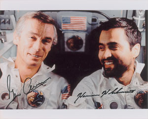 Lot #6600 Gene Cernan and Harrison Schmitt Signed Photograph - Image 1