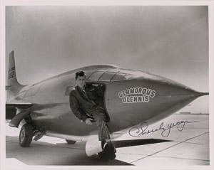 Lot #6090 Chuck Yeager Signed Photograph - Image 1