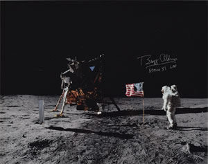 Lot #6346 Buzz Aldrin Signed Photograph