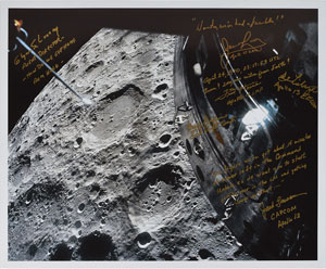 Lot #6455  Apollo 13 and Mission Control Signed Photograph - Image 1