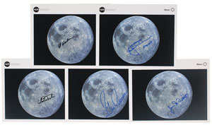 Lot #6215  Apollo Astronauts Set of (5) Signed Photographs - Image 1