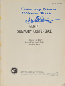 Lot #6196 Gene Kranz Signed Gemini Summary Conference Book - Image 1