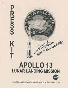 Lot #6478 Fred Haise Signed Apollo 13 Press Kit - Image 1