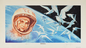 Lot #6071 Alexei Leonov and Valentina Tereshkova Signed Print - Image 1
