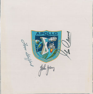 Lot #6322 Tom Stafford's Flown Apollo 10 Crew-Signed Beta Patch - Image 1