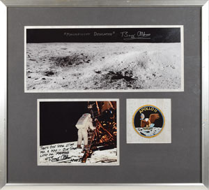 Lot #6343 Buzz Aldrin Pair of Signed Photographs - Image 1