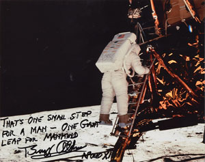 Lot #6343 Buzz Aldrin Pair of Signed Photographs - Image 2