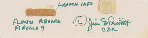 Lot #6307 Jim McDivitt's Apollo 9 Flown Cue Card