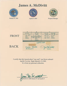 Lot #6307 Jim McDivitt's Apollo 9 Flown Cue Card - Image 3