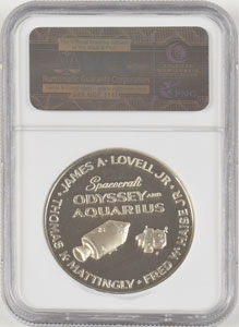 Lot #6476 James Lovell’s Apollo 13 Franklin Mint Medallion - Image 2