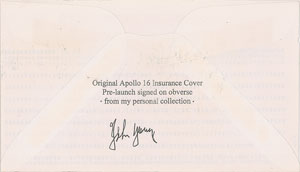 Lot #6581 John Young's Group of (3) Crew-Signed Apollo 16 Insurance Covers - Image 4