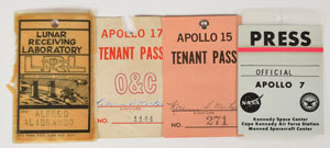 Lot #6244  Apollo Program Group of (4) Access Passes - Image 1