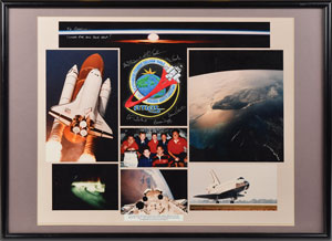 Lot #6705  STS-45 Flown Crew Patch and Signed Display - Image 1