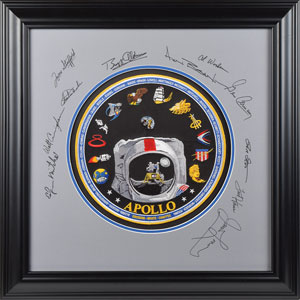 Lot #6222  Apollo Program Signed Patch Display