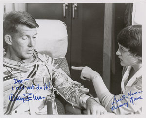 Lot #6134 Wally Schirra and Dee O'Hara Signed Photograph - Image 1