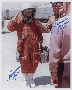 Lot #6070 Alexei Leonov and Valentina Tereshkova Signed Photograph - Image 1